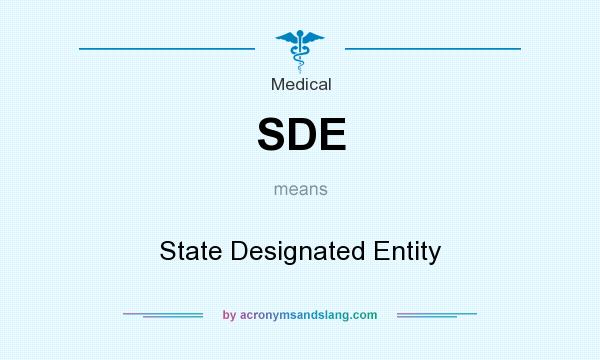 What does SDE mean? It stands for State Designated Entity