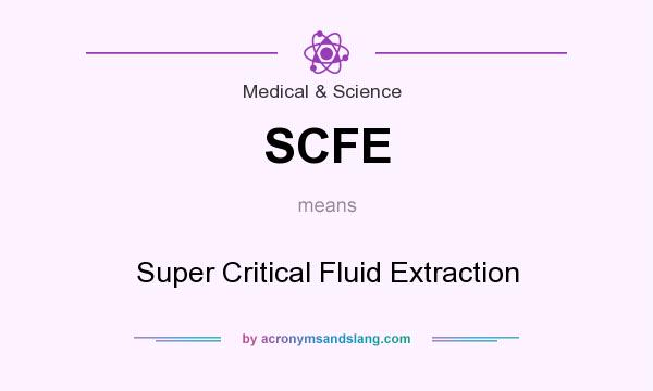 What does SCFE mean? It stands for Super Critical Fluid Extraction