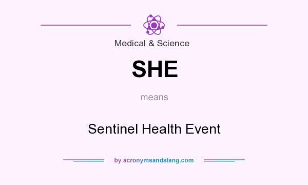 What does SHE mean? It stands for Sentinel Health Event