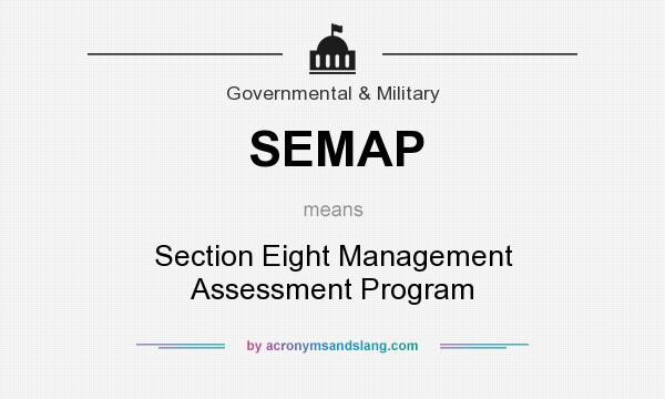 What does SEMAP mean? It stands for Section Eight Management Assessment Program