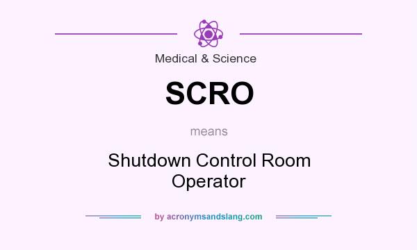 What does SCRO mean? It stands for Shutdown Control Room Operator