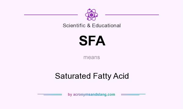 What does SFA mean? It stands for Saturated Fatty Acid