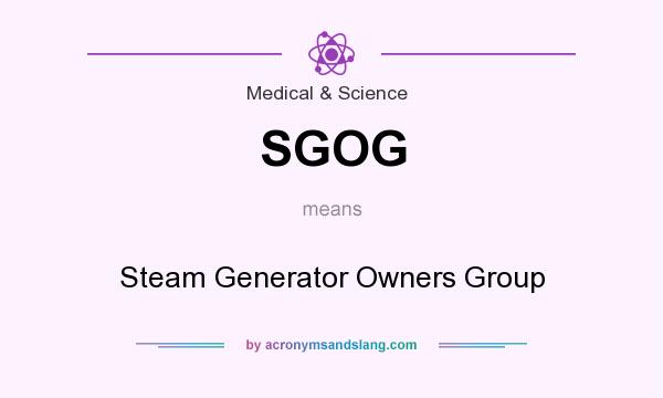 What does SGOG mean? It stands for Steam Generator Owners Group