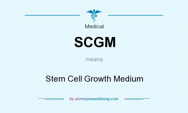 What does SCGM mean? It stands for Stem Cell Growth Medium