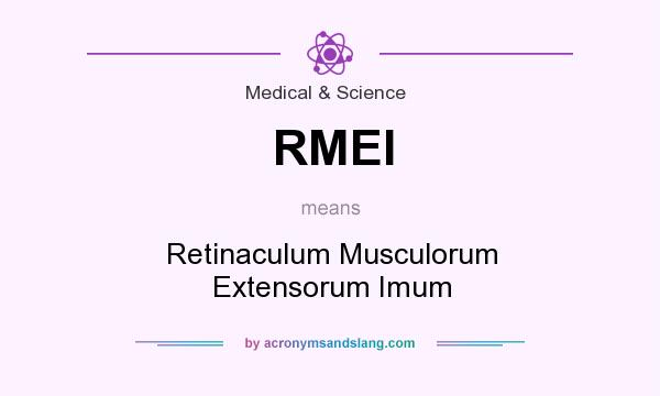 What does RMEI mean? It stands for Retinaculum Musculorum Extensorum Imum