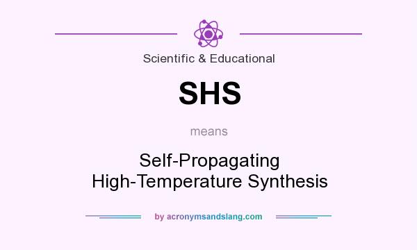 What does SHS mean? It stands for Self-Propagating High-Temperature Synthesis