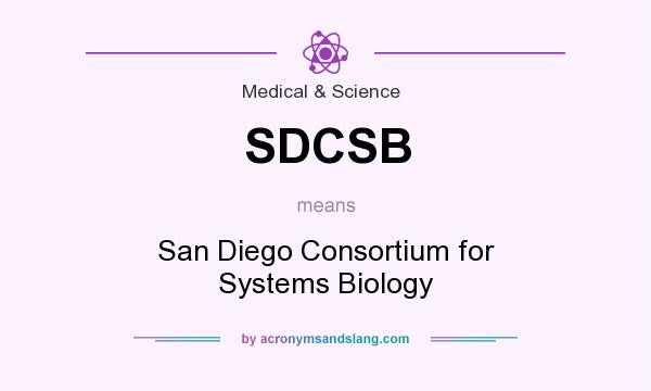 What does SDCSB mean? It stands for San Diego Consortium for Systems Biology