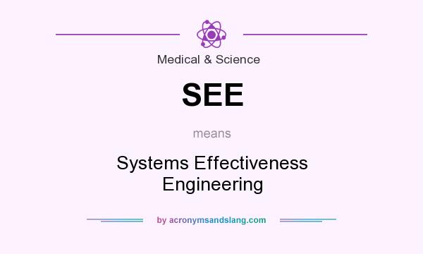 What does SEE mean? It stands for Systems Effectiveness Engineering