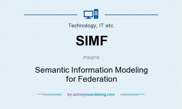 What does SIMF mean? It stands for Semantic Information Modeling for Federation