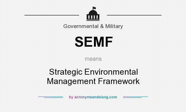 What does SEMF mean? It stands for Strategic Environmental Management Framework