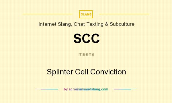 What does SCC mean? It stands for Splinter Cell Conviction