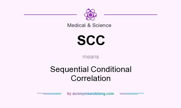 What does SCC mean? It stands for Sequential Conditional Correlation