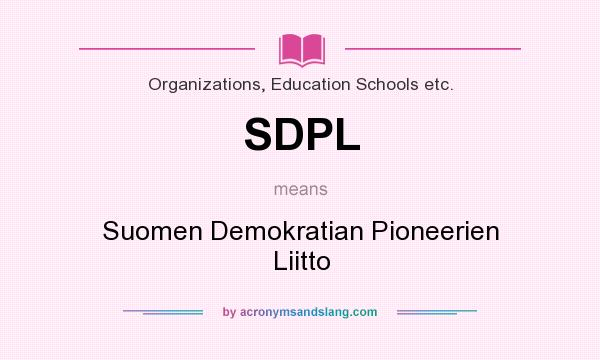 What does SDPL mean? It stands for Suomen Demokratian Pioneerien Liitto