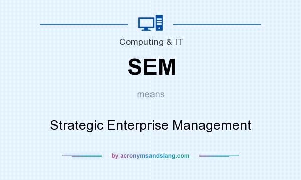 What does SEM mean? It stands for Strategic Enterprise Management