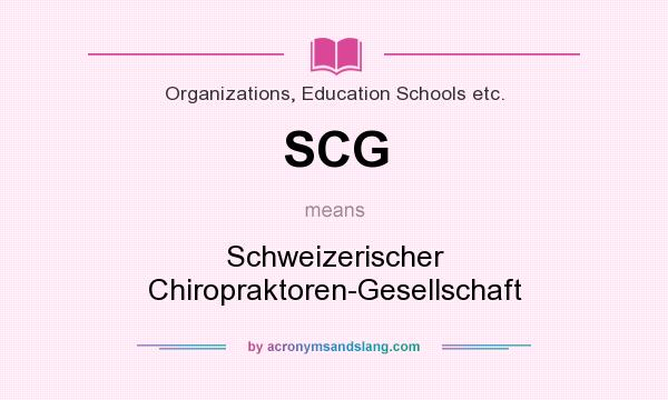 What does SCG mean? It stands for Schweizerischer Chiropraktoren-Gesellschaft