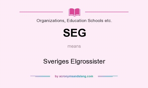 What does SEG mean? It stands for Sveriges Elgrossister