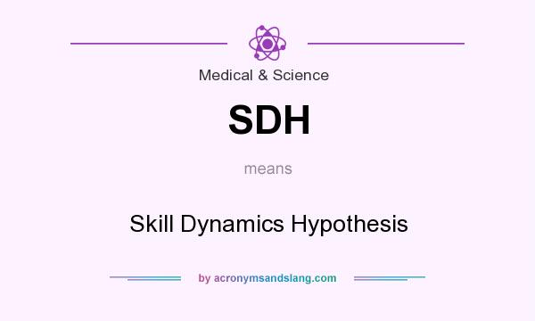 What does SDH mean? It stands for Skill Dynamics Hypothesis