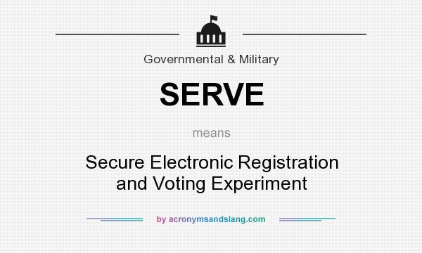 What does SERVE mean? It stands for Secure Electronic Registration and Voting Experiment