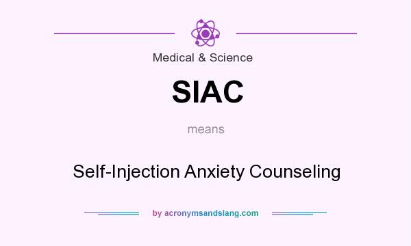 What does SIAC mean? It stands for Self-Injection Anxiety Counseling