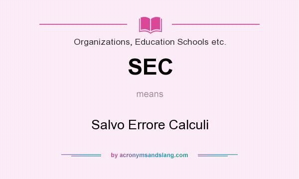 What does SEC mean? It stands for Salvo Errore Calculi