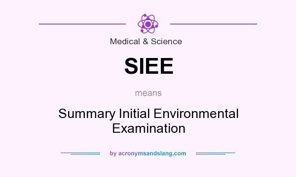 What does SIEE mean? It stands for Summary Initial Environmental Examination