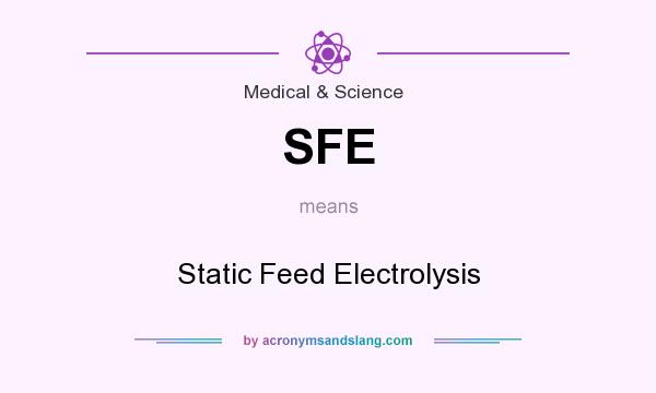 What does SFE mean? It stands for Static Feed Electrolysis