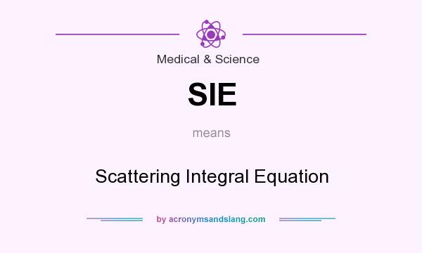 What does SIE mean? It stands for Scattering Integral Equation