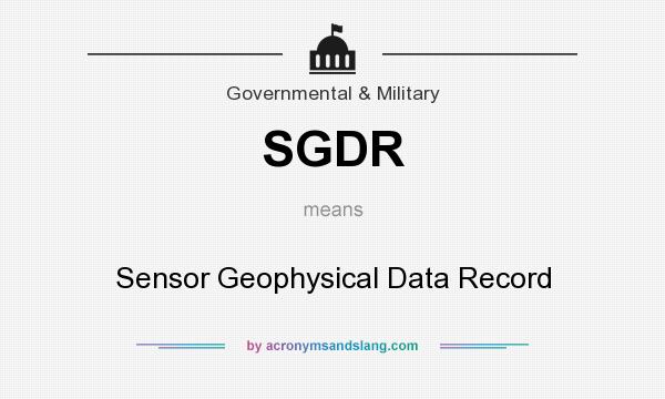 What does SGDR mean? It stands for Sensor Geophysical Data Record