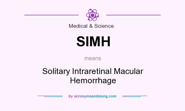 What does SIMH mean? It stands for Solitary Intraretinal Macular Hemorrhage