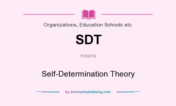 What does SDT mean? It stands for Self-Determination Theory