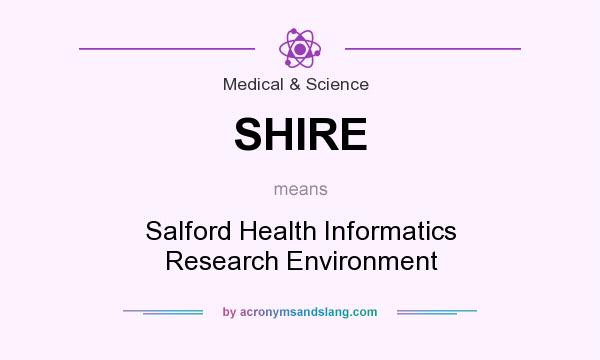 What does SHIRE mean? It stands for Salford Health Informatics Research Environment