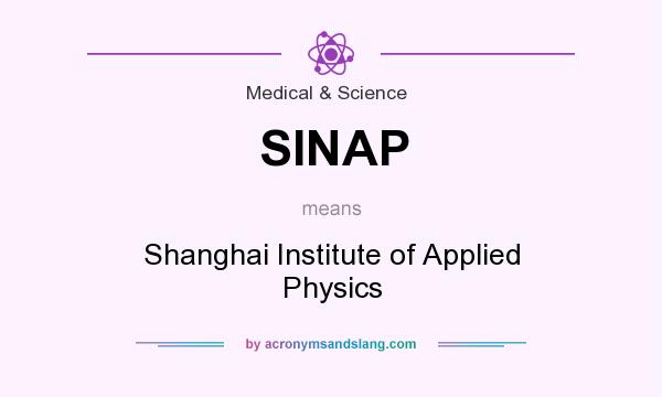 What does SINAP mean? It stands for Shanghai Institute of Applied Physics
