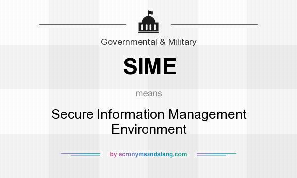 What does SIME mean? It stands for Secure Information Management Environment