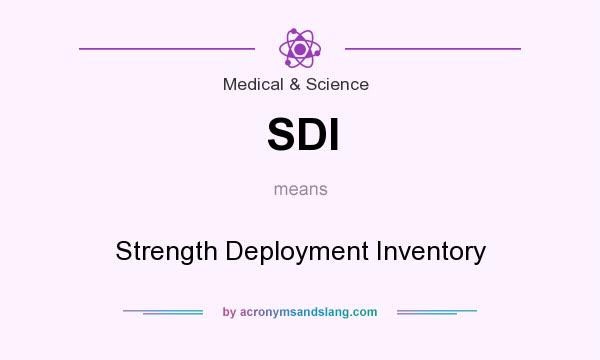 What does SDI mean? It stands for Strength Deployment Inventory