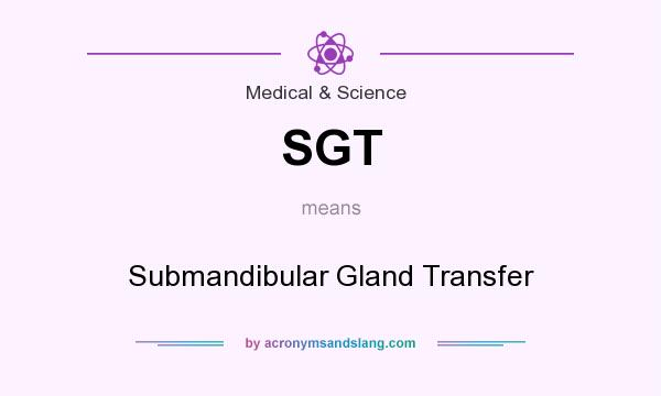 What does SGT mean? It stands for Submandibular Gland Transfer