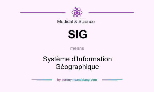 What does SIG mean? It stands for Système d`Information Géographique