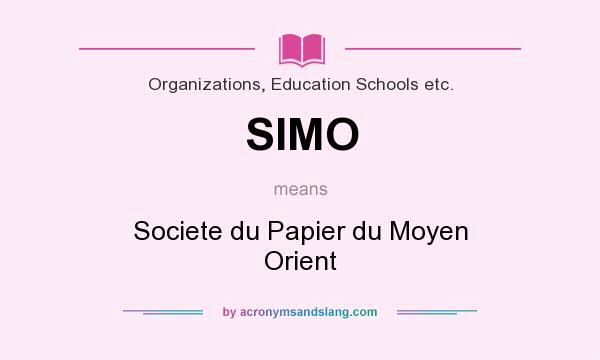 What does SIMO mean? It stands for Societe du Papier du Moyen Orient