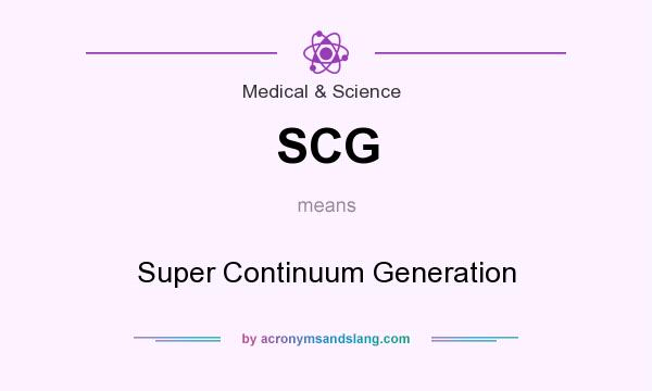 What does SCG mean? It stands for Super Continuum Generation
