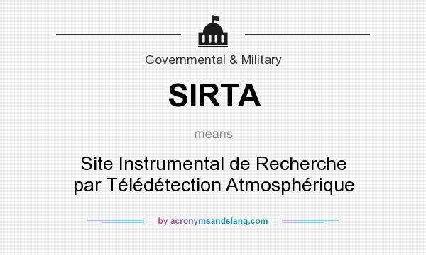 What does SIRTA mean? It stands for Site Instrumental de Recherche par Télédétection Atmosphérique