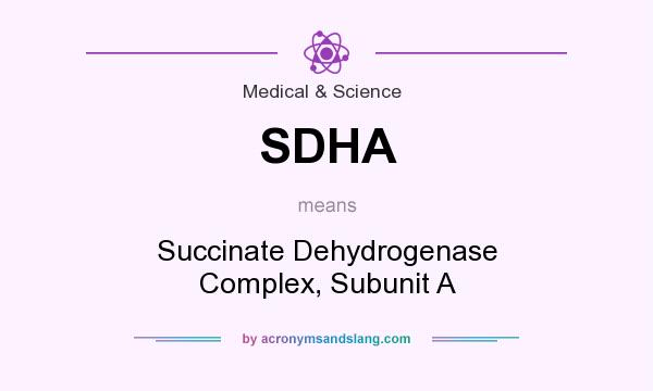 What does SDHA mean? It stands for Succinate Dehydrogenase Complex, Subunit A