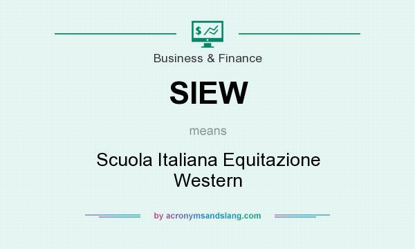 What does SIEW mean? It stands for Scuola Italiana Equitazione Western