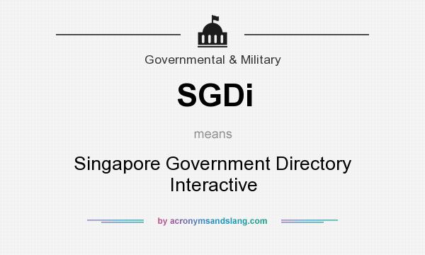 What does SGDi mean? It stands for Singapore Government Directory Interactive