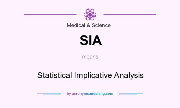 What does SIA mean? It stands for Statistical Implicative Analysis