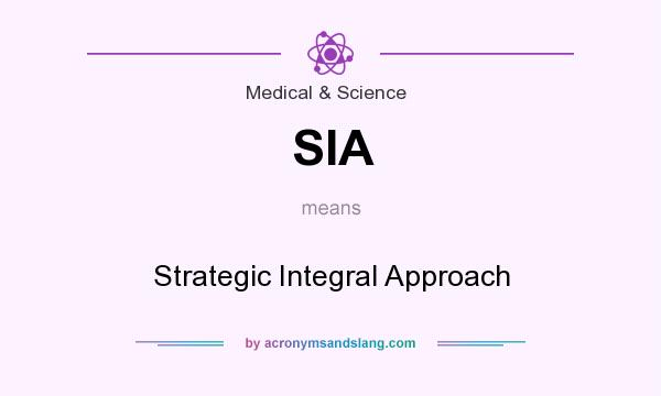 What does SIA mean? It stands for Strategic Integral Approach