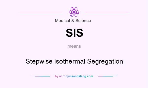 What does SIS mean? It stands for Stepwise Isothermal Segregation
