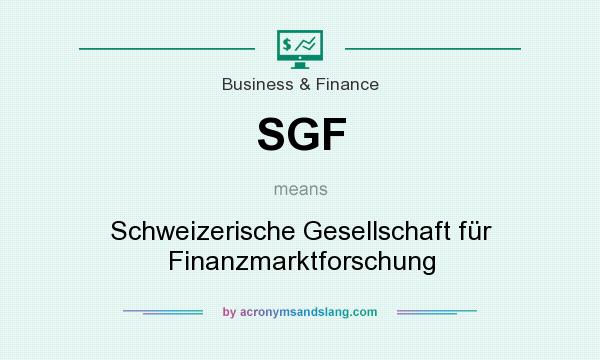What does SGF mean? It stands for Schweizerische Gesellschaft für Finanzmarktforschung