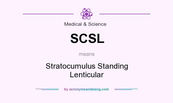 What does SCSL mean? It stands for Stratocumulus Standing Lenticular