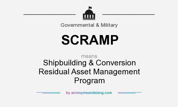 What does SCRAMP mean? It stands for Shipbuilding & Conversion Residual Asset Management Program