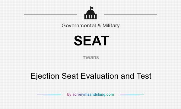 What does SEAT mean? It stands for Ejection Seat Evaluation and Test