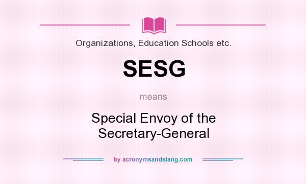 What does SESG mean? It stands for Special Envoy of the Secretary-General